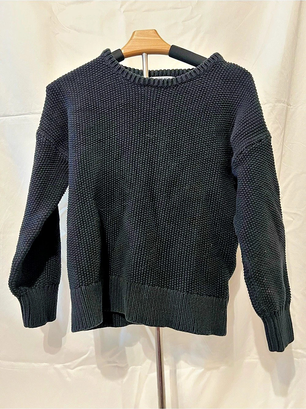 Old Navy Textured-Knit Tunic Sweater Black Size Small